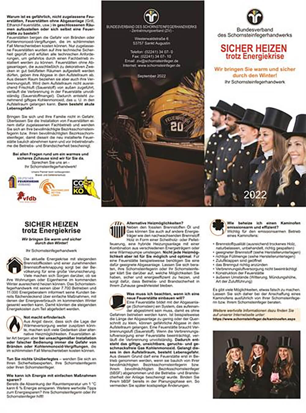 Flyer 'Sicher heizen trotz Energiekrise'